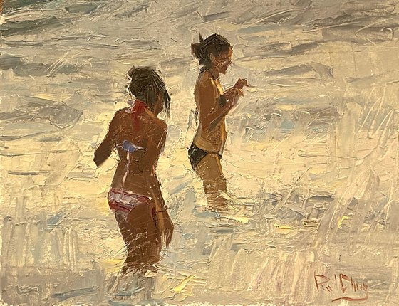 Beach Girls At Sunset
