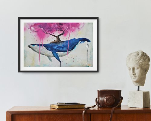 Whale & Sakura by Evgenia Smirnova
