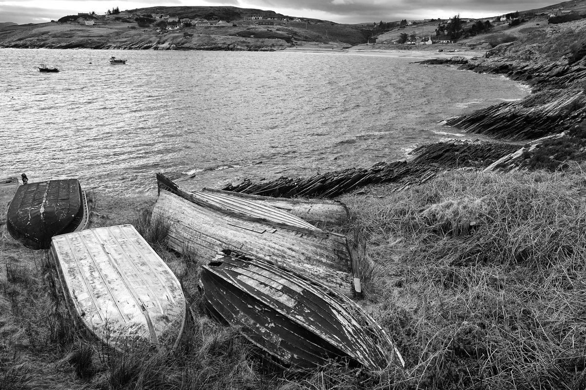 Boats at Talmine Beach - Scotland by Stephen Hodgetts Photography