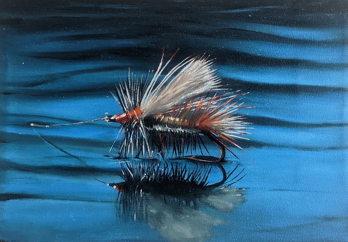 Photorealistic Animal Oil Painting By Artem _Ar.ko, 11 X 7, Fly Tying Stimulator, Original Artwork