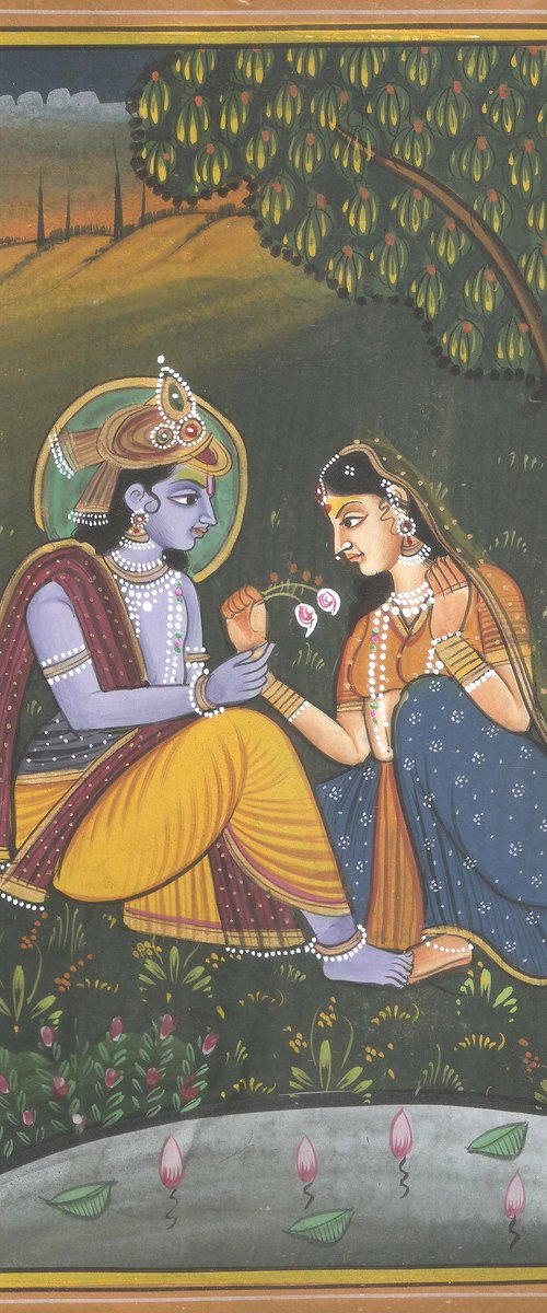 Radha Krishna Beneath the Mango Tree by Mukesh Swami
