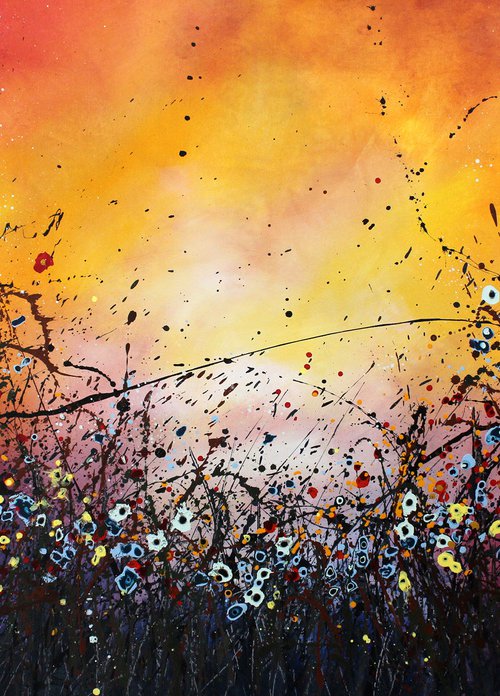 Chaotic Beauty #2 - Extra Large original floral painting by Cecilia Frigati