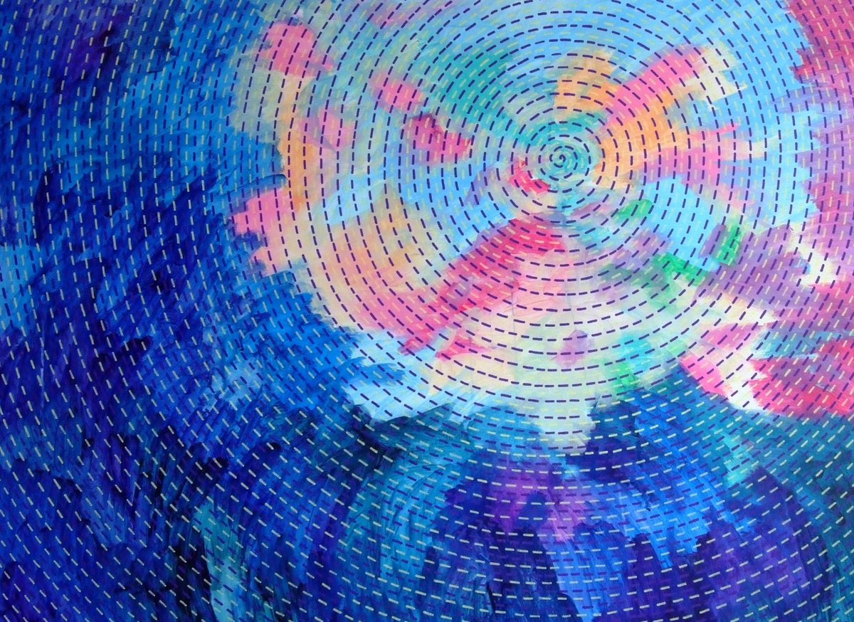 Abstract Acrylic Painting By Marina Krylova, 43 X 31", Bright Memories, Original Artwork