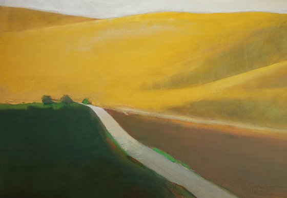 Everlasting hills of hope 30x30 inch 76x76cm by Bo Kravchenko