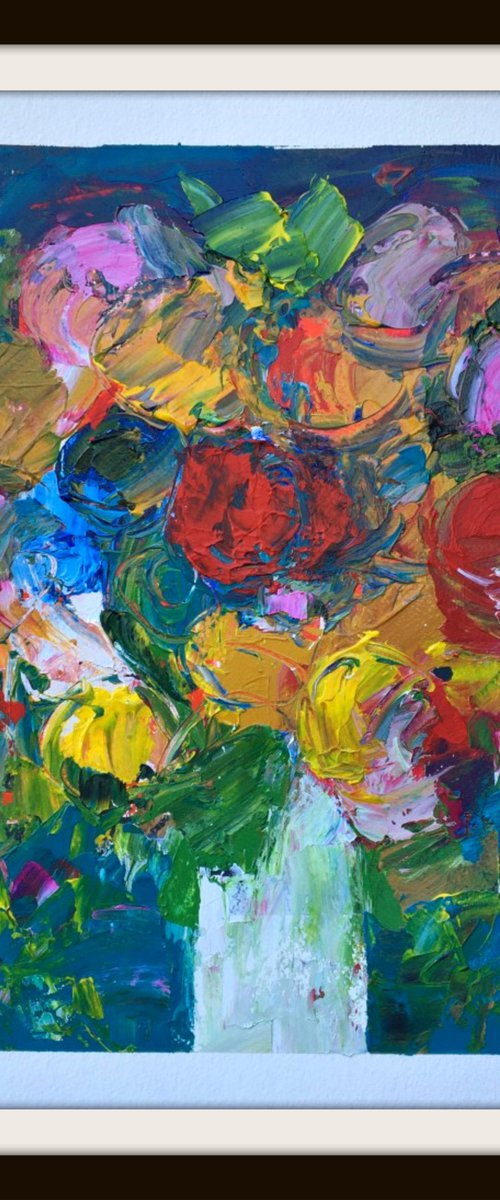 Peonies in a White Vase by Jan Rippingham