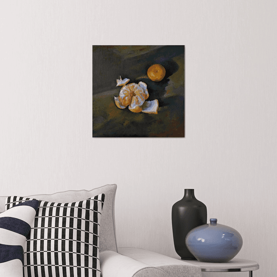 Still life - Mandarin(40x40cm, oil painting, ready to hang)