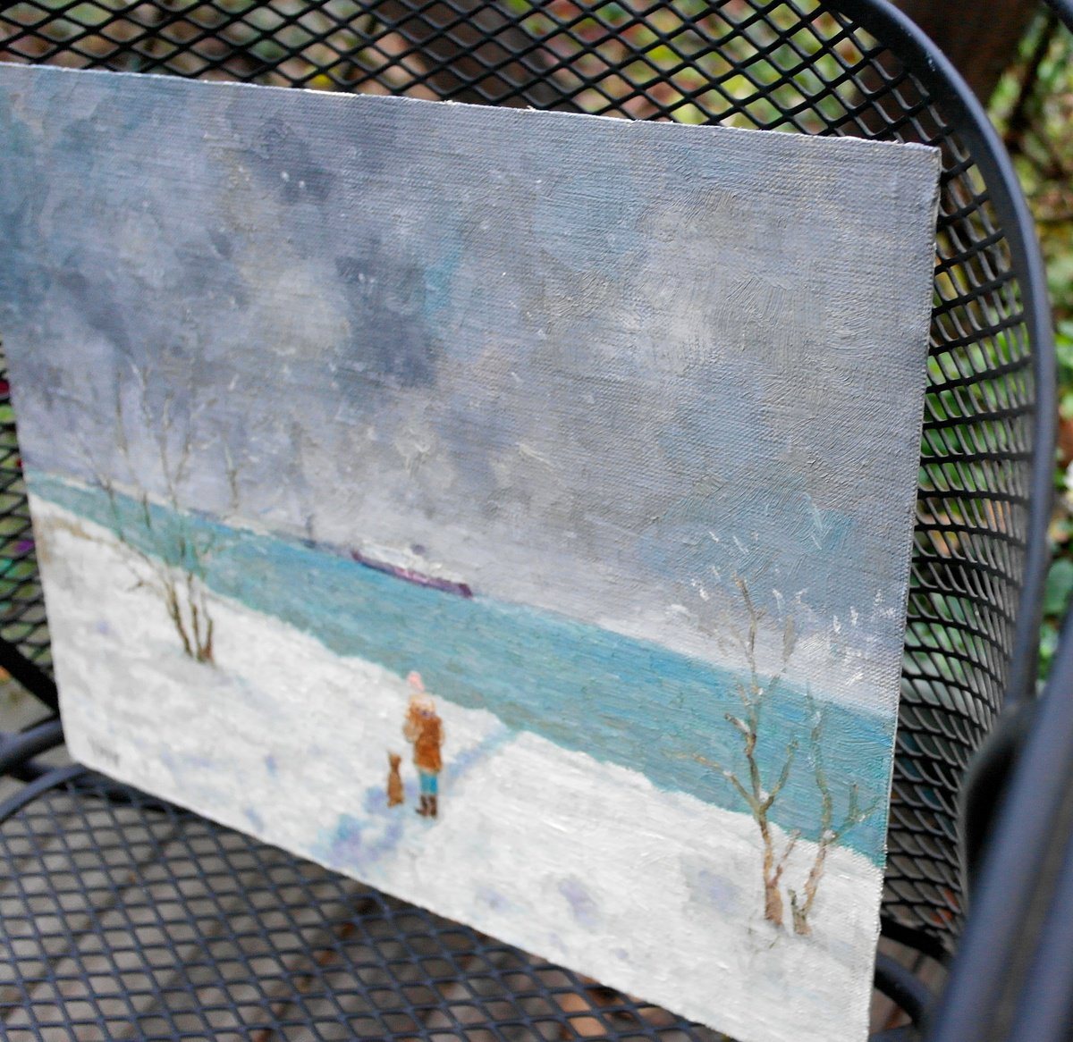 Impressionistic Portrait Oil Painting By Juri Semjonov, 16 X 12", Spring Is Coming Soon, Original Artwork