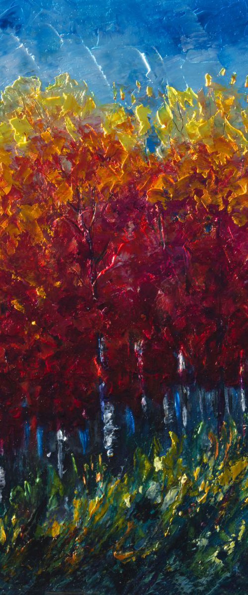 Aspen Grove (Palette Knife) by Lena Owens at OLena Art