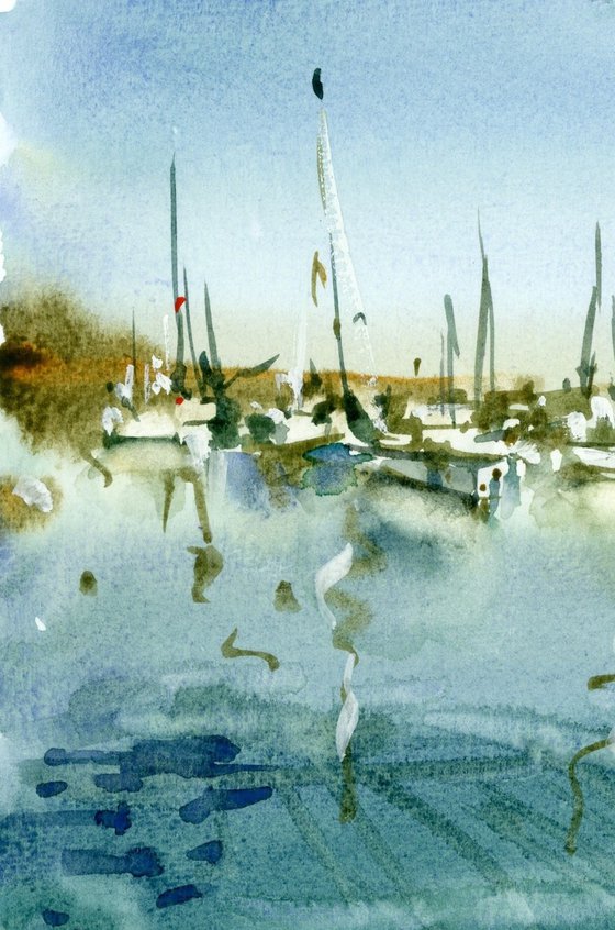 Sailboats in the port.