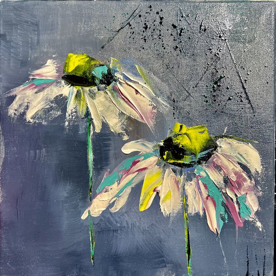 WILD FLOWERS, Oil on canvas panel