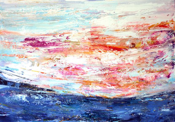 Large abstract 100x70 Wild sea
