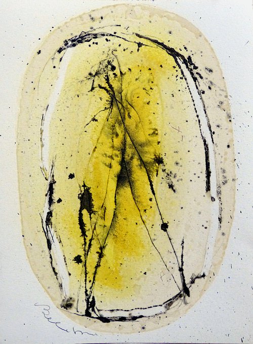 The Yellow Abstract 3, 21x29 cm by Frederic Belaubre