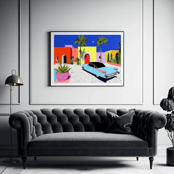 Moonlit Colorful Street