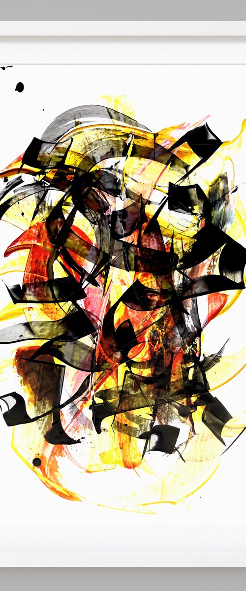 Abstract 'Fanciful yellow' by Makarova Abstract Art