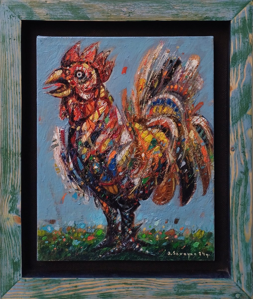Abstract Animal Oil Painting By Aram Sevoyan, 12 X 14, Dawn