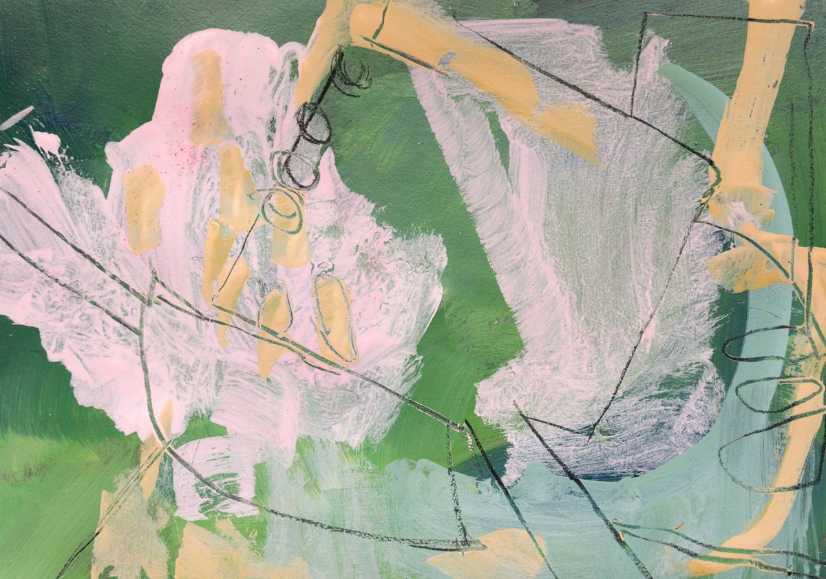 Abstract Landscape Acrylic Painting By Elizabeth Anne Fox, 16 X 12, Landscape #12, Hawthorn, Original Artwork