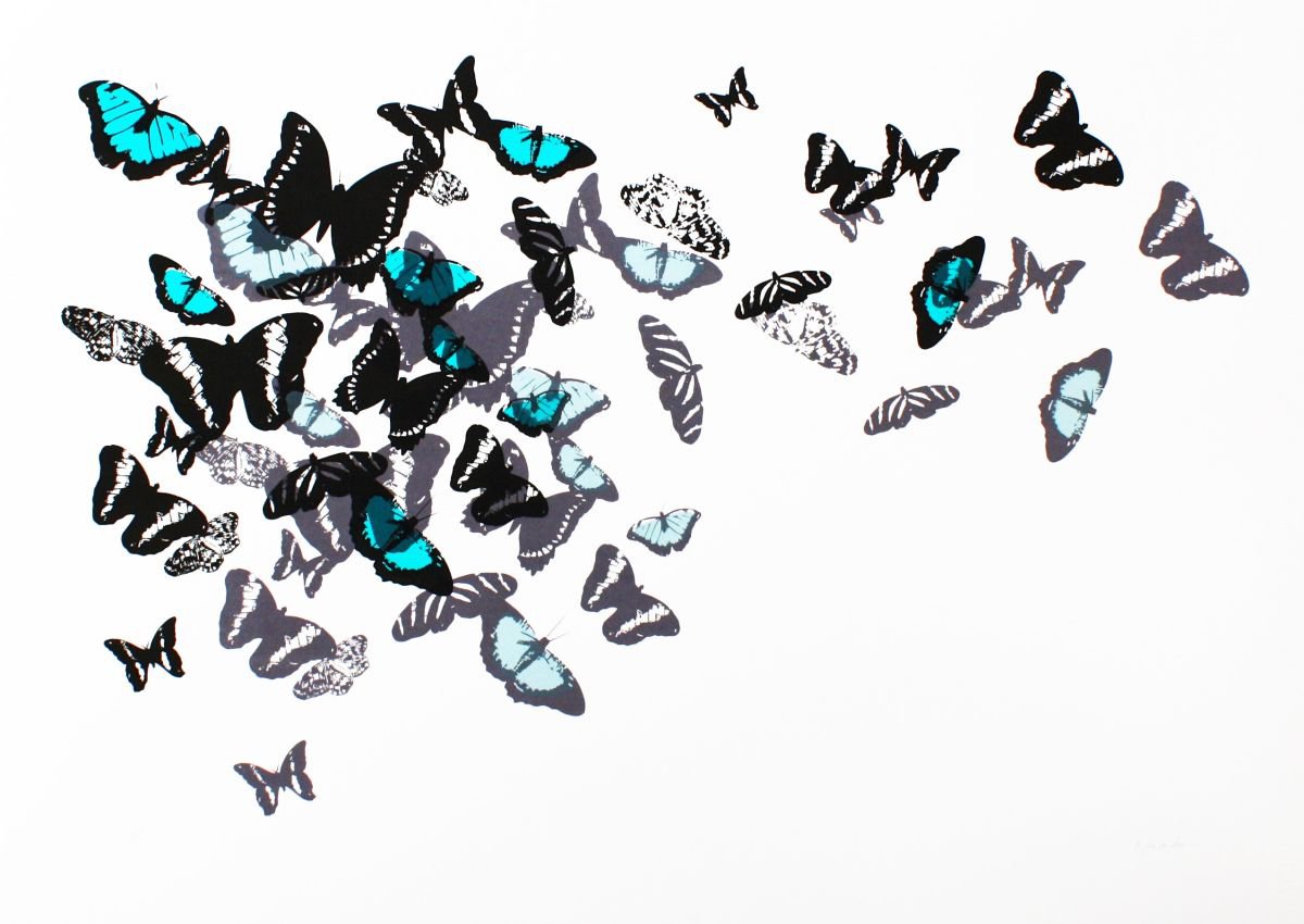 Graphic Animal Screenprint By Kath Edwards, 28 X 20", Rush Hour, Original Artwork