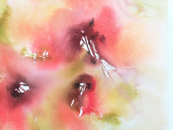 Red abstract flowers