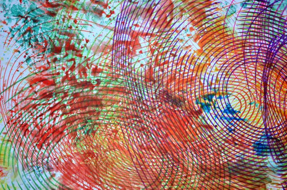 Vibrations Spring Rings - Vibrations Mixed Media Modern New Contemporary Abstract Art