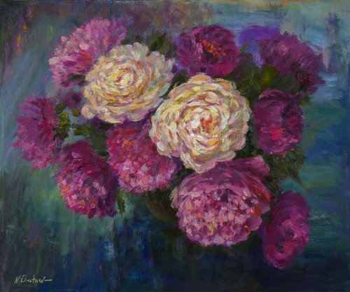 Lush Bouquet Of Peonies painting by Nikolay Dmitriev