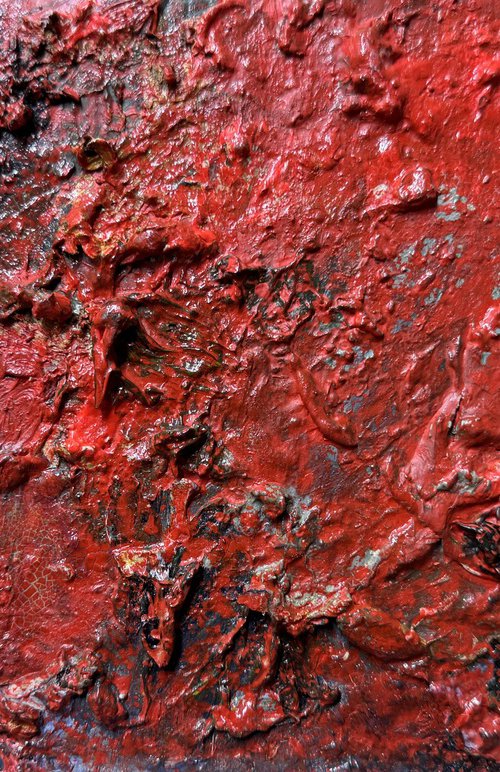 Red abstract 23 x34 by Altin Furxhi