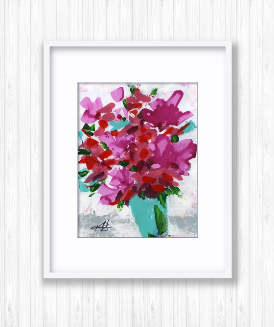 Blooms Of Joy 14 - Vase Of Flowers Painting by Kathy Morton Stanion