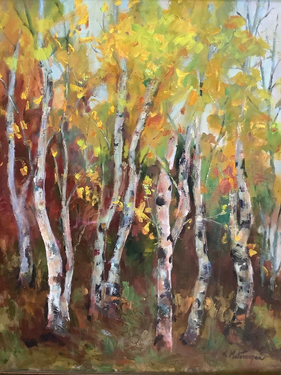 Impressionistic Landscape Oil Painting By Lia Matevosyan Haselton, 24 X 30", Autumn Splendor, Original Artwork