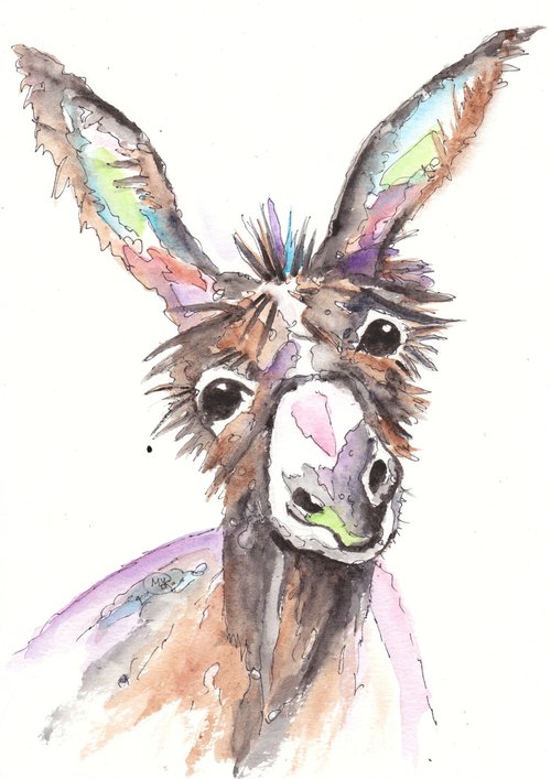 Cute Donkey Portrait by MARJANSART
