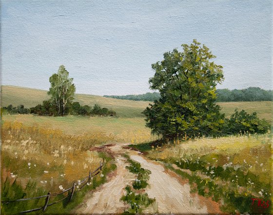 Country Landscape. Oil Painting. 8 x 10