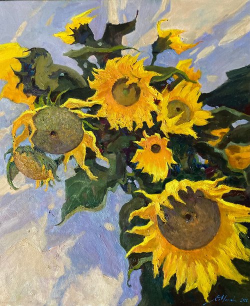 Sunflowers Still Life by Evgeniia Mekhova