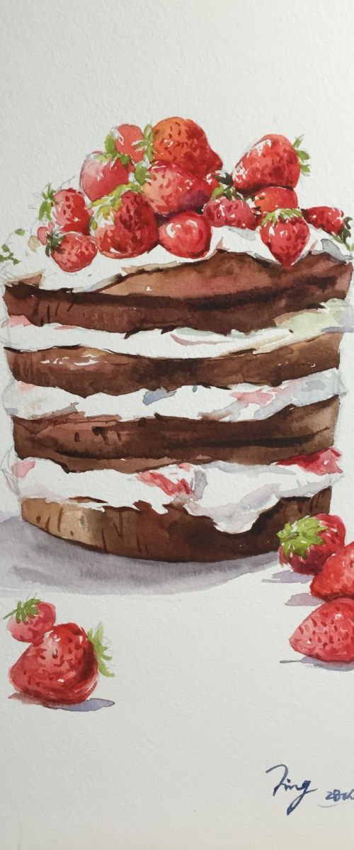 Strawberry Cake by Jing Chen