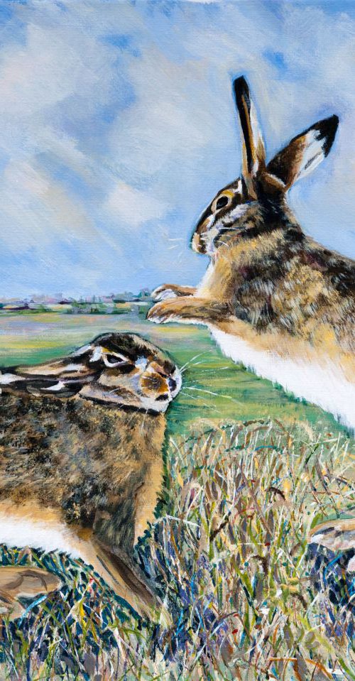 BOXING HARES by Diana Aungier-Rose