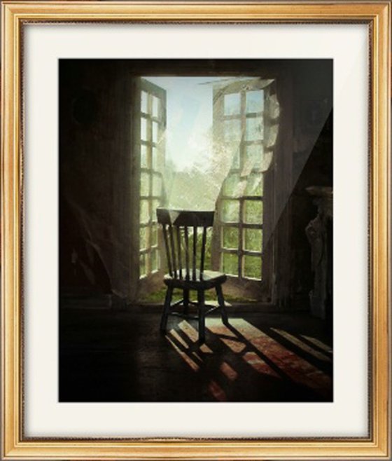 Art photograph of a captured moment in time in room with a view