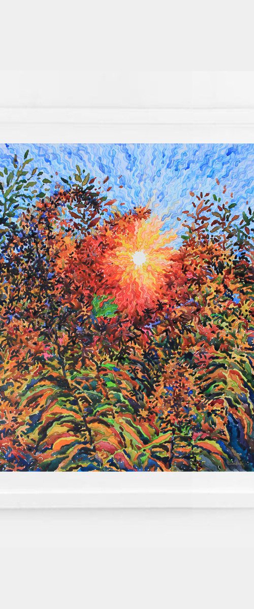 Fiery goldenrod on the sunset by Tanbelia