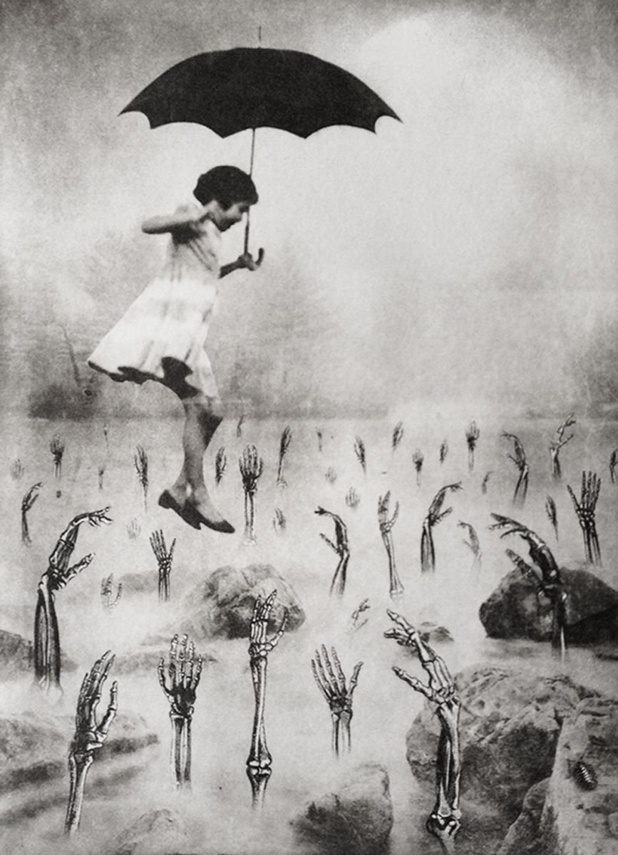 Landscape Etchings & Engravings By Jaco Putker, 8 X 11, The Girl And The Umbrella, Original Artwork