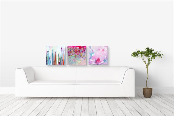 "Everything To Me" Triptych sold together as set by "Three Artfinder Artists" as donation to Dr's Without Borders.