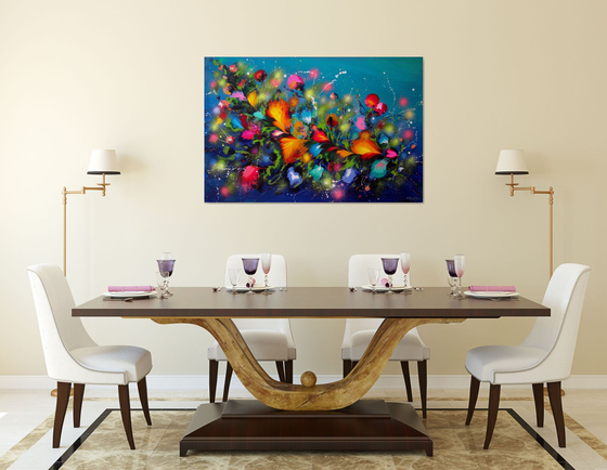 "Eden Evening Garden" Large Floral Painting