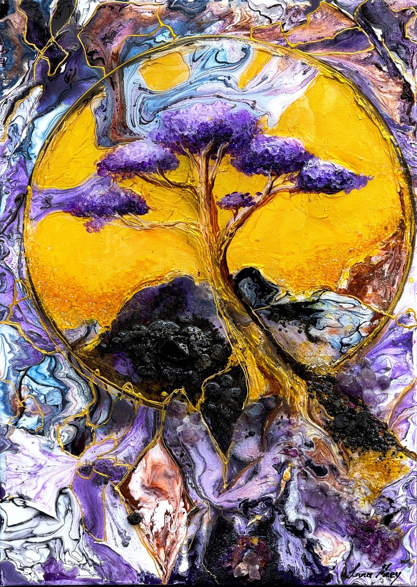 Expressive Landscape Painting By Lana Frey, 20 X 28", Depth Beyond Words, Original Artwork