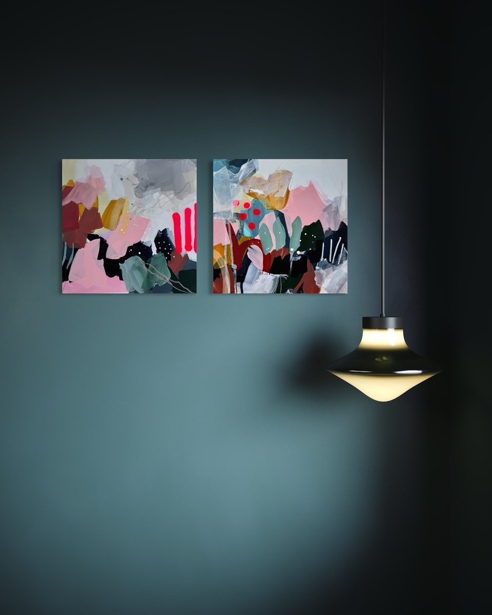 Abstract Acrylic Painting By Tanya Lytko, 31 X 16", "Pulse And Moss", Original Artwork