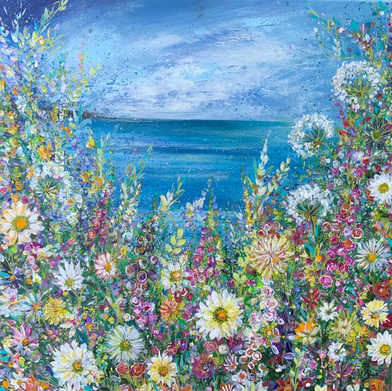 Colourful Meadow with Seaview