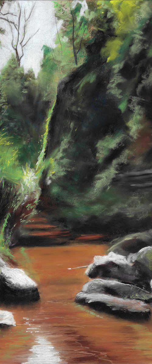 Devil's Pulpit Glen Finnich Scottish Landscape Painting by Stephen Murray