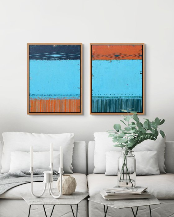 American Southwest, Set of Two Paintings