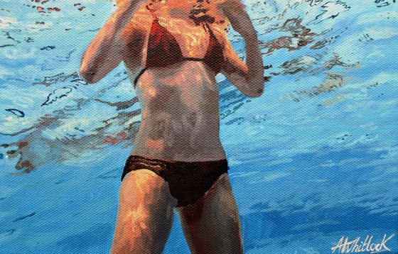 Underneath XVI - Miniature swimming painting