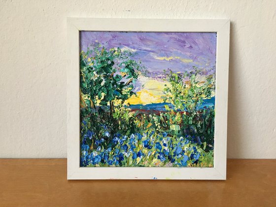 Lavender and sunflowers field