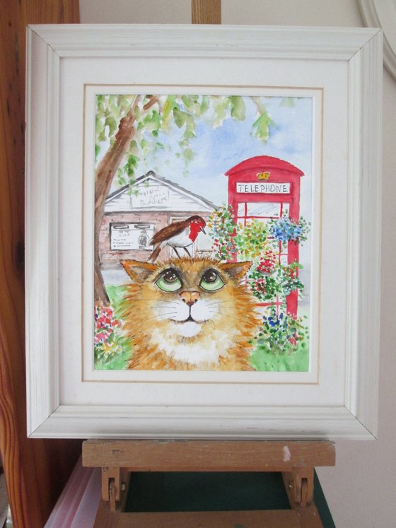 Kitty Cat and Red Phone Box