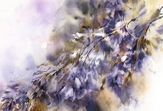 Jacaranda Blossoms - Purple Floral Painting