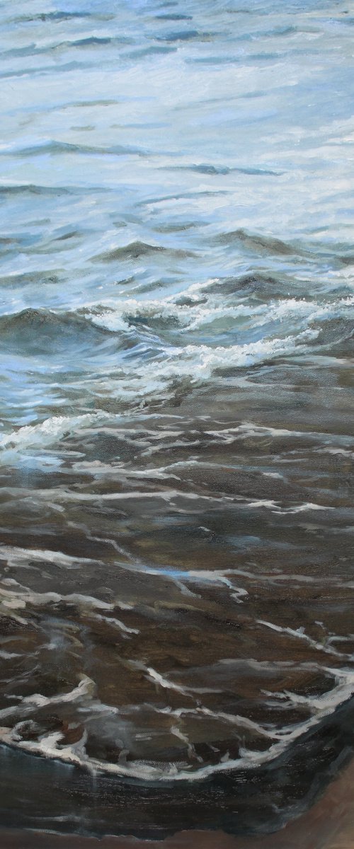 Seashore. 60x90 cm. ORIGINAL OIL PAINTING, GIFT by Linar Ganeev