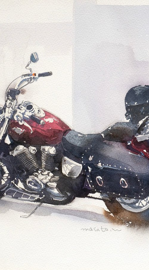 Red Cruiser Motorcycle by Masato Watanabe