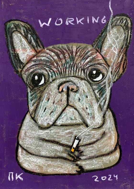 Smoking French bulldog #1