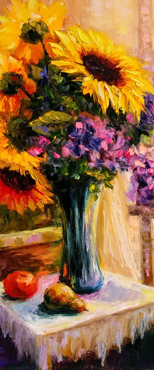 Sunflowers yellow Bouquet by Anastasia Art Line